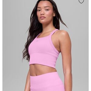 Alo Pink Ribbed Sports Bra (new season)